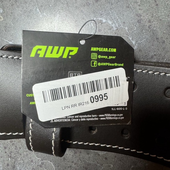 Brand New AWP 3" Oil-Tan Genuine Leather Work Belt. Fits Up To 50” Waist. - Picture 4 of 7